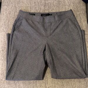 Black and White Herringbone Pants